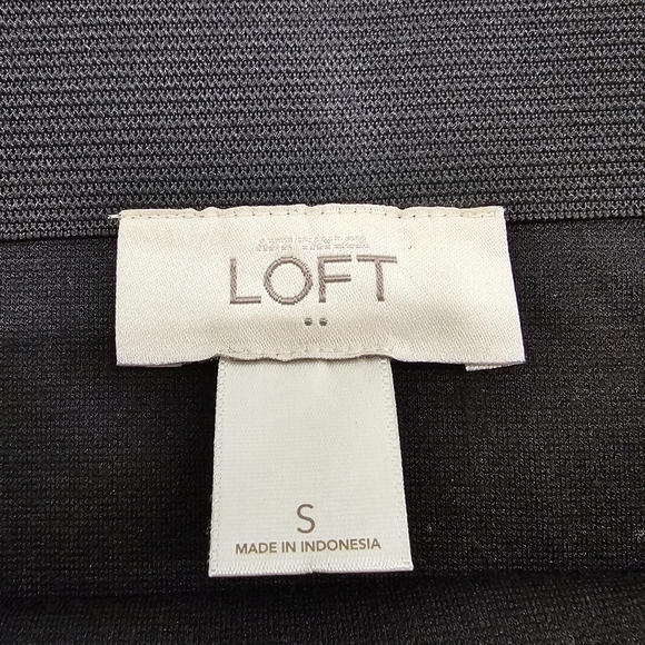Loft Mini Skirt Womens Size Small Stretch Elastic Waist Pencil Fit Black Gray - Picture 6 of 10